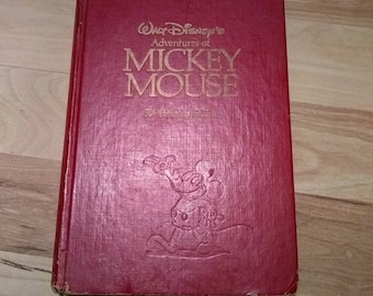 Vintage Book Walt Disney's Adventures of Mickey Mouse 50th