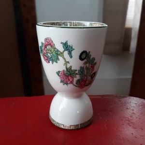 Vintage John Maddock England Indian Tree Design Egg Cup Double Egg Cup Bone China Floral Design Tableware