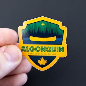 Algonquin Provincial Park Sticker - Matte Vinyl - 2 X 2 Inch - outdoor camping Canada - adventure hiking patch badge