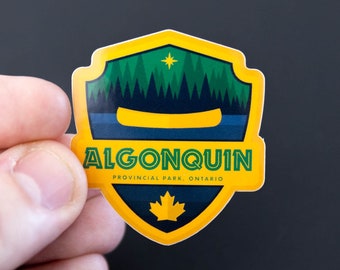 Algonquin Provincial Park Sticker - Matte Vinyl - 2 X 2 Inch - outdoor camping Canada - adventure hiking patch badge