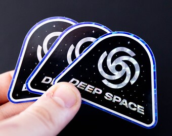 shimmer galaxy laptop decal Deep Space adventure sticker Holographic prism Vinyl 2 X 3 Inch space exploration travel