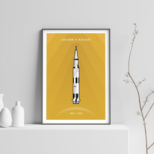 NASA Saturn V Apollo Poster - 12x18 pouces - Outer Space print - rocket launch tribute - commerorative mission souvenir