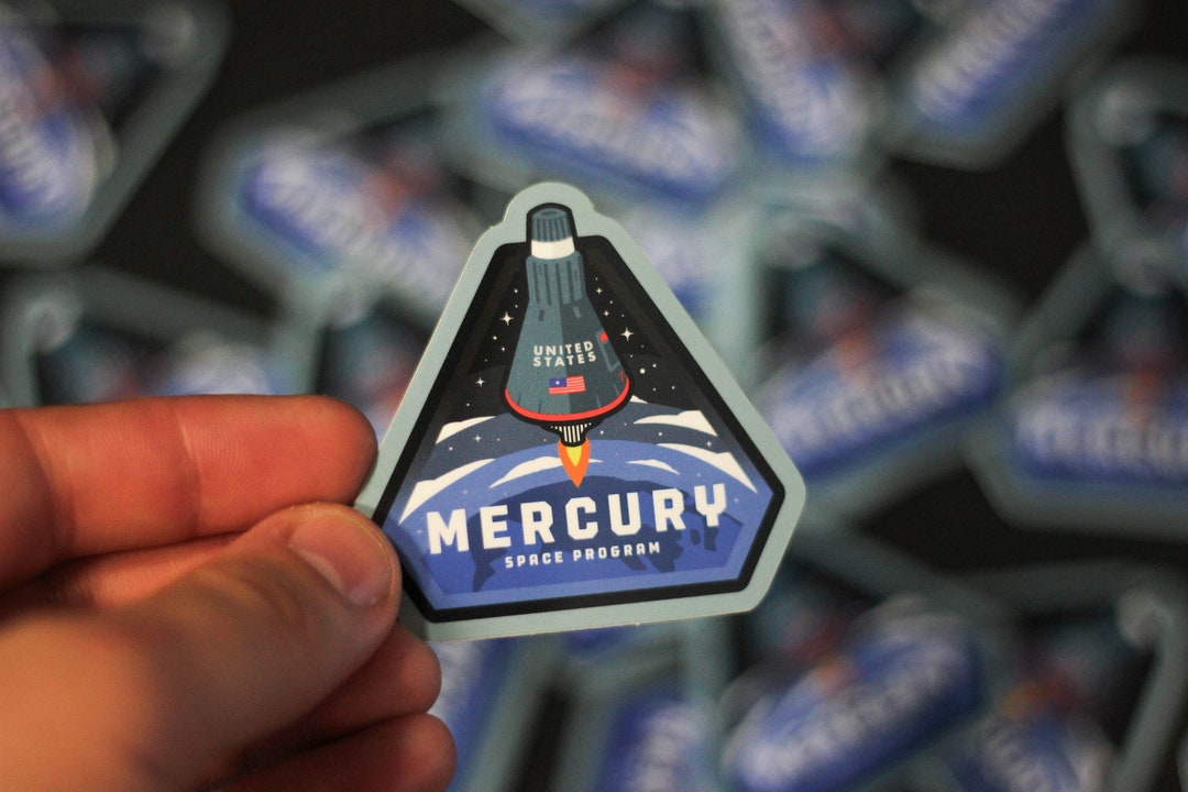 Mercury Program Sticker Mercury Space Program Vinyl Sticker - Mission Badge 2.5' X 2.5' Laptop ...