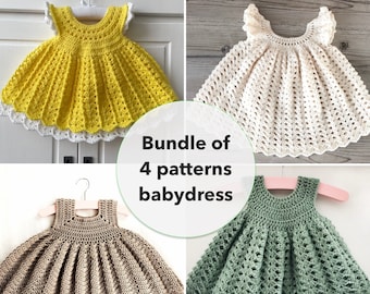 Bundle of 4 crochet patterns baby dress