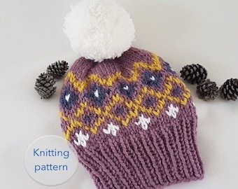 Nordic toque // knit beanie // knitting pattern // fair isle pattern // Mountain Toque // Christmas Toque