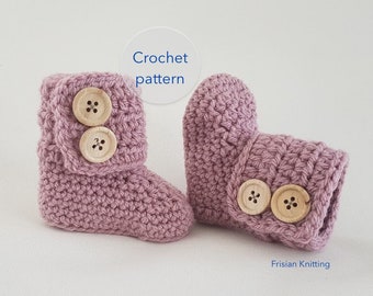 Pattern baby booties, baby uggs, crochet pattern, crochet baby shoes,