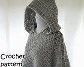pattern hooded poncho chunky poncho Shawl Scarf pattern diy crochet gehaakte poncho haakpatroon best seller