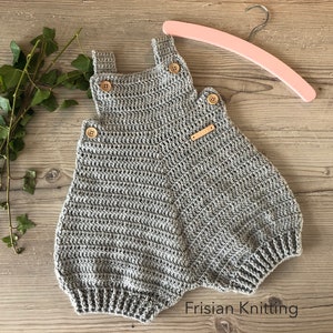 Crochet Pattern Baby Romper Bjorn dungarees afbeelding 6