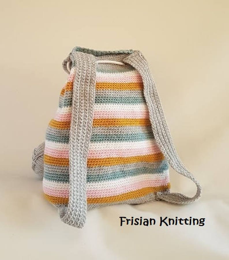 Crochet pattern backpack crochet, crochet pattern bag, crochet bag pattern, haakpatroon rugtas image 3