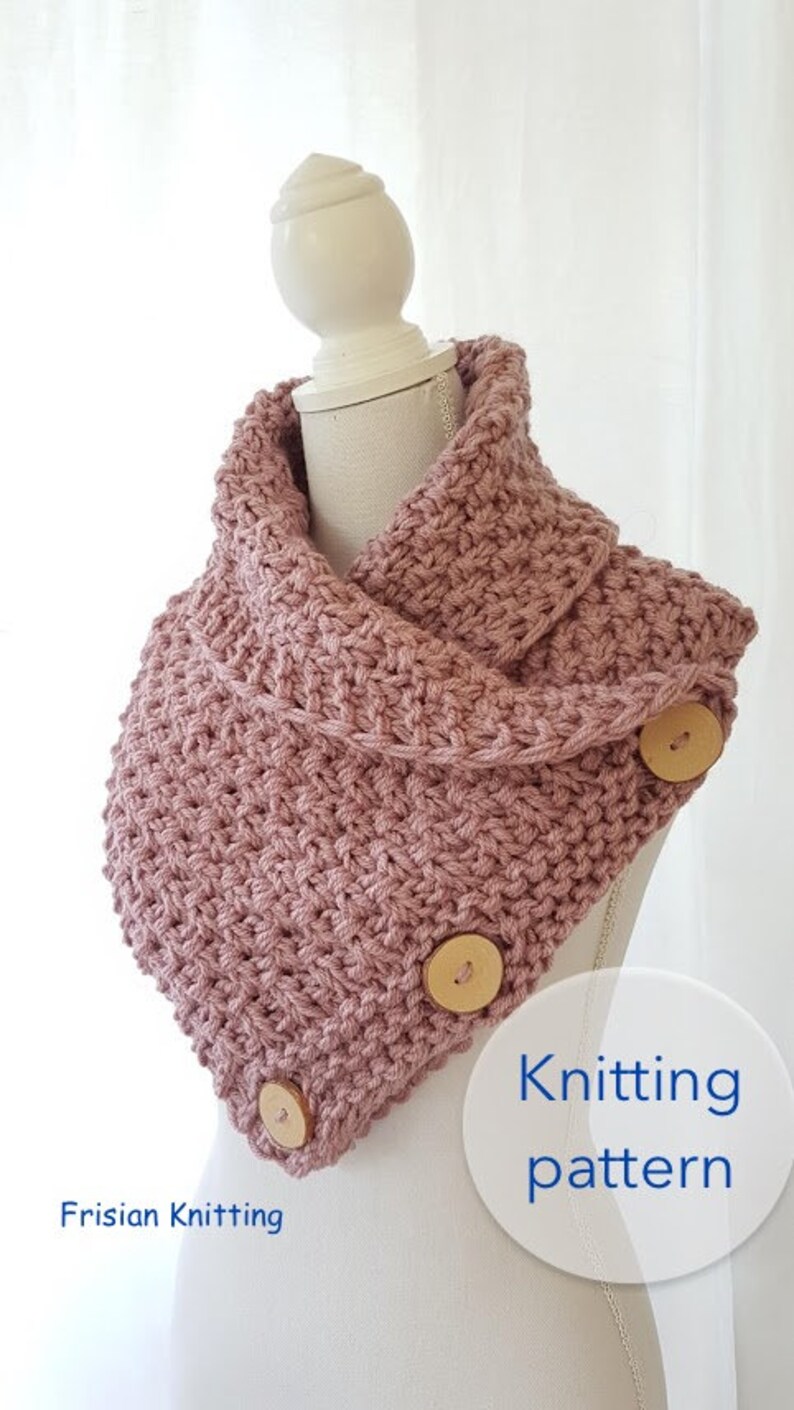 Knitting pattern shawl // knit pattern wrap // pattern cowl image 2