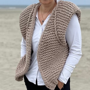 Breipatroon Gilet 'Skylge'/ Breien | oversized knitting pattern chunky Waistcoat | dames | body warmer | luxurious knitwear | trui breien