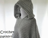 pattern hooded poncho chunky poncho Shawl Scarf pattern diy crochet gehaakte poncho haakpatroon best seller