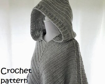 pattern hooded poncho // chunky poncho // Shawl Scarf pattern // diy crochet // gehaakte poncho // haakpatroon // best seller