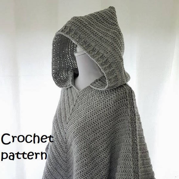 Poncho à capuche motif crochet || Sweat à capuche XXL || Sweat à capuche surdimensionné // motif au crochet facile // poncho Outlander // poncho boho || Festival de GN