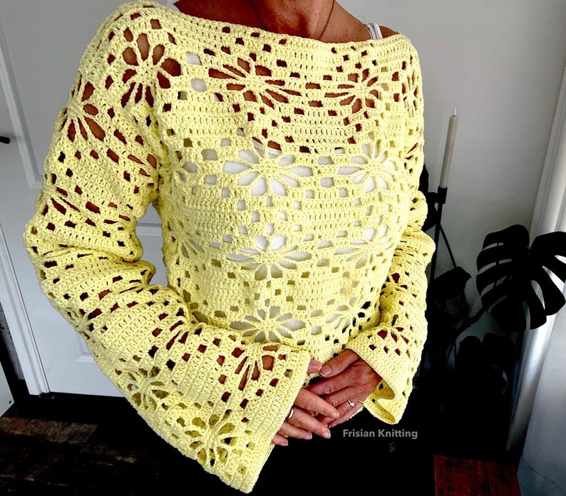 crochet daisy sweater pattern