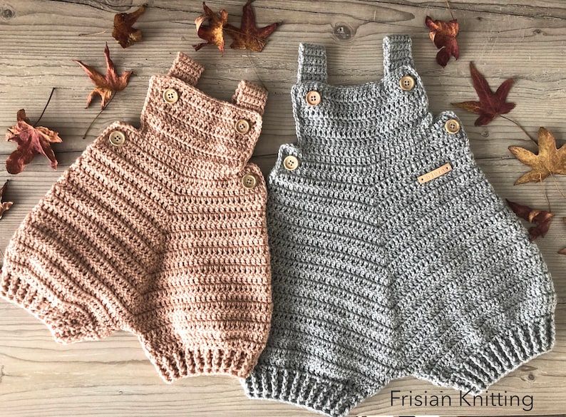 Crochet Pattern Baby Romper Bjorn dungarees afbeelding 9