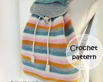 Crochet pattern backpack crochet, crochet pattern bag, crochet bag pattern, haakpatroon rugtas | tote bag