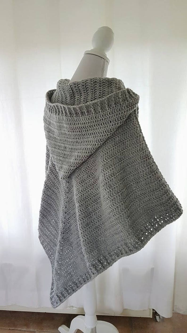 pattern hooded poncho // chunky poncho // Shawl Scarf pattern // diy crochet // gehaakte poncho // haakpatroon // best seller image 3