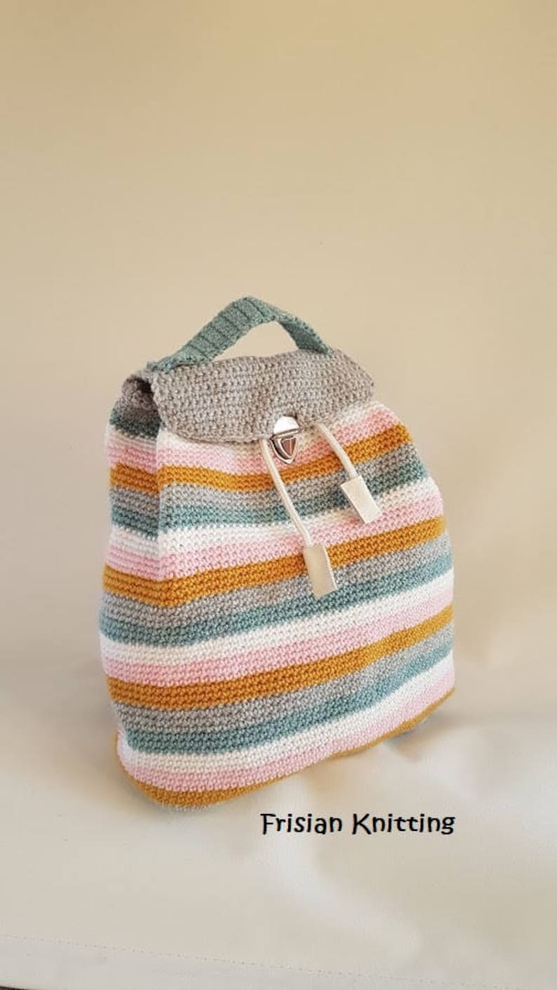 Crochet pattern backpack crochet, crochet pattern bag, crochet bag pattern, haakpatroon rugtas image 2