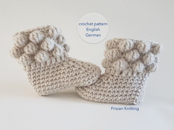 Hakelschuhe Mit Noppen Deutsche Anleitung Baby Booties Etsy