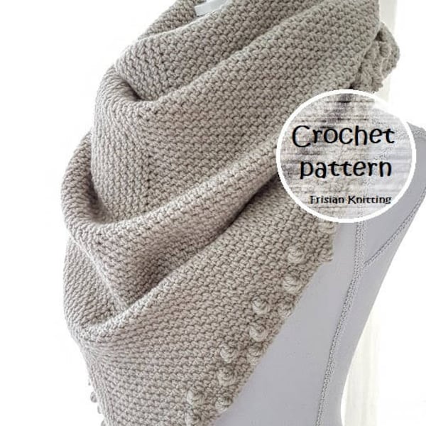 Crochet pattern Outlander shawl // scarf, triangle scarf, pattern crochet shawl // chunky crochet shawl // Claire shawl