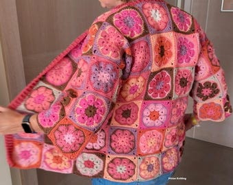 Crochet African flower cardigan