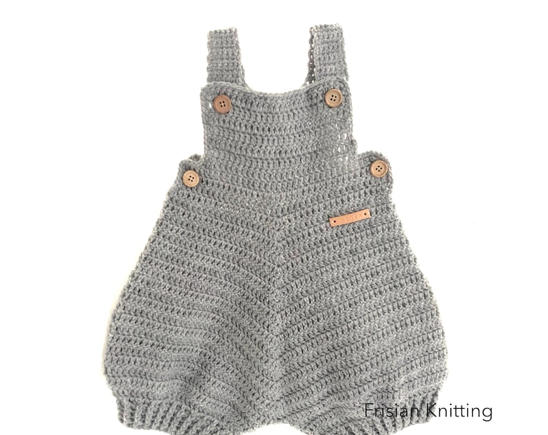 Crochet Pattern Baby Romper Bjorn dungarees afbeelding 2