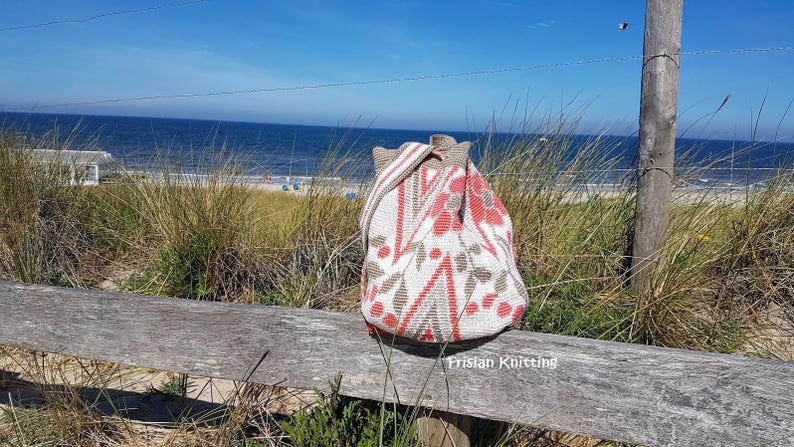 Haakpatroon Mochila bag, tapestry crochet, Mochila bag pattern, Wayuu mochila, crochet pattern bag, mochila tas patroon, pattern tote bag afbeelding 4