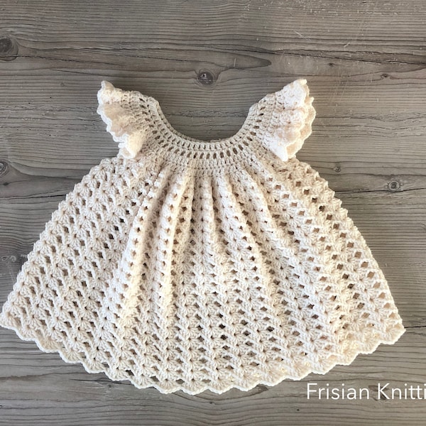 Crochet pattern baby dress Brigitte