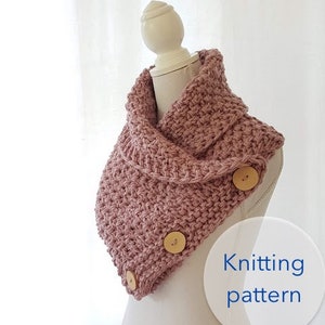 Knitting pattern shawl // knit pattern wrap // pattern cowl image 1