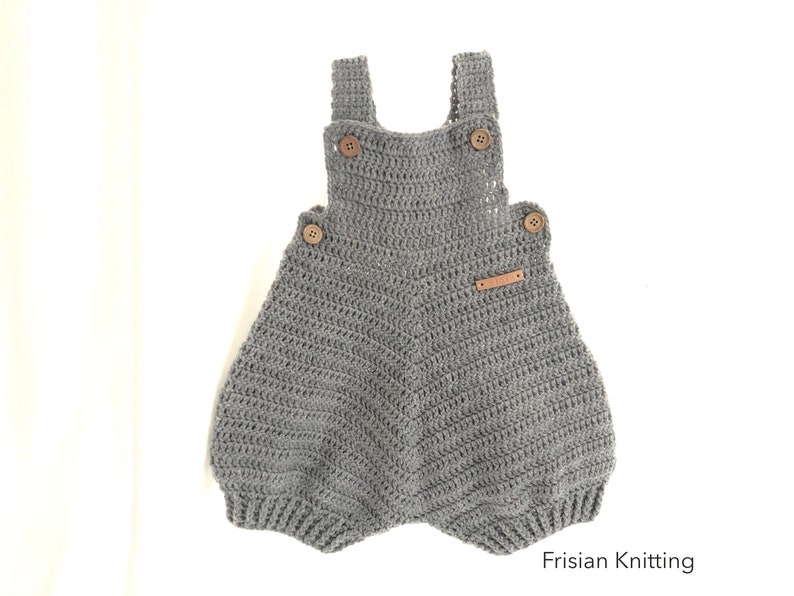 Crochet Pattern Baby Romper Bjorn dungarees afbeelding 5