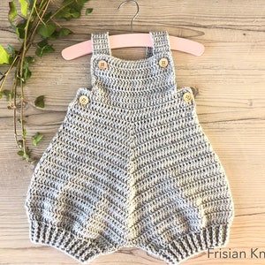 Crochet Pattern Baby Romper Bjorn dungarees afbeelding 3