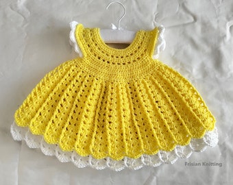 Crochet pattern baby dress Lauren