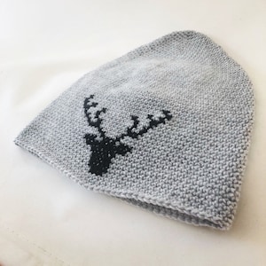 crochet pattern deer beanie // elk beanie // beanie // pattern hat // chunky hat // cable crochet hat //