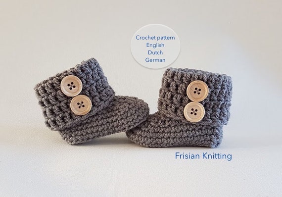 server Krankzinnigheid Tol Crochet pattern baby booties baby slofjes baby schoentjes - Etsy België