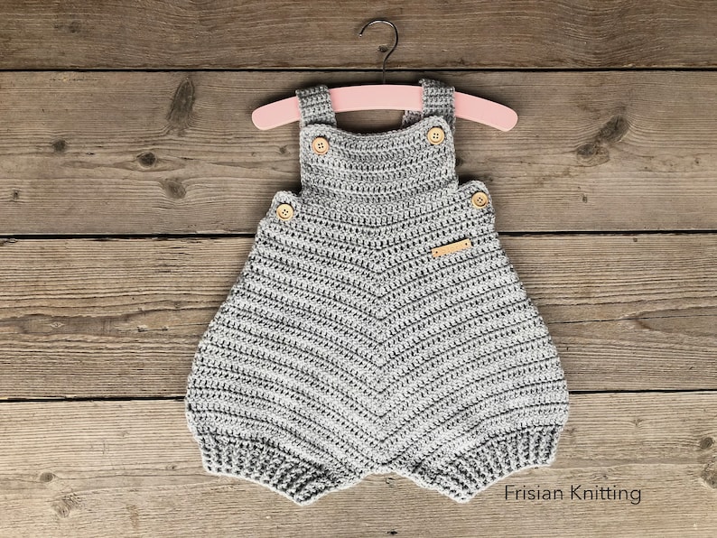 Crochet Pattern Baby Romper Bjorn dungarees afbeelding 8