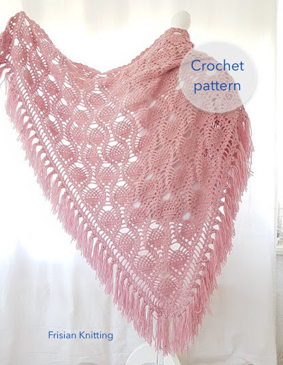 Fonkelnieuw Pineapple pattern Shawl crochet pattern triangle shawl | Etsy JX-38