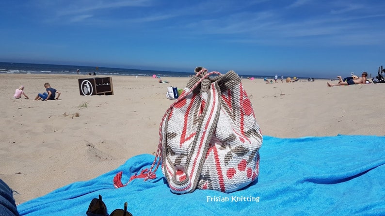 Haakpatroon Mochila bag, tapestry crochet, Mochila bag pattern, Wayuu mochila, crochet pattern bag, mochila tas patroon, pattern tote bag afbeelding 3