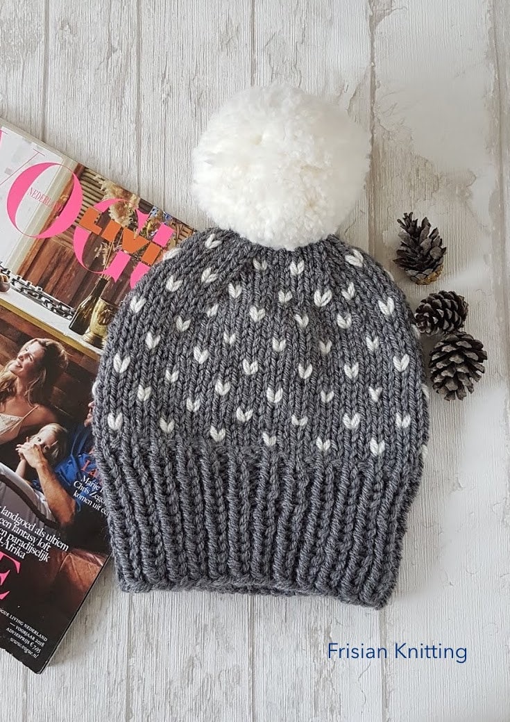 Pattern Heart Hat // Heart Beanie // Knitting Pattern Hat  display picture 3