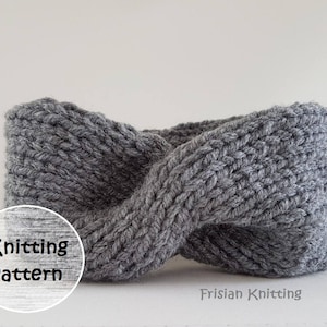Knitting pattern headband, Easy pattern Turban Twist Cable Knit Headband, Ear Warmer