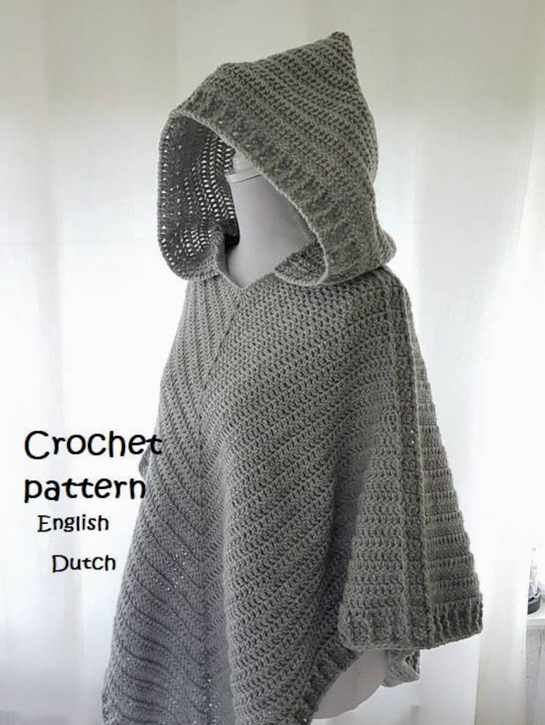 pattern hooded poncho // chunky poncho // Shawl Scarf pattern // diy crochet // gehaakte poncho // haakpatroon // best seller image 6