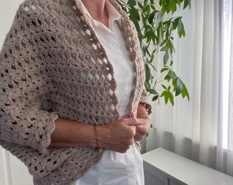 Patron au crochet boléro 'Toscana' // patron hollandais // cardigan patron au crochet