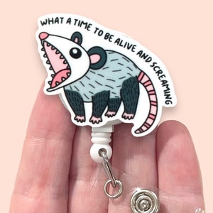 Possum Badge Reel, Funny Possum Badge Reel, Funny Badge Reel, ID Holder, Badge Clip, Badge Reel Topper