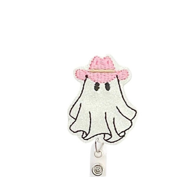 Cowgirl Ghost Badge Reel, Western Ghost Badge Reel, Western Halloween Badge Reel, Retractable Badge Reel, Badge Topper (269)