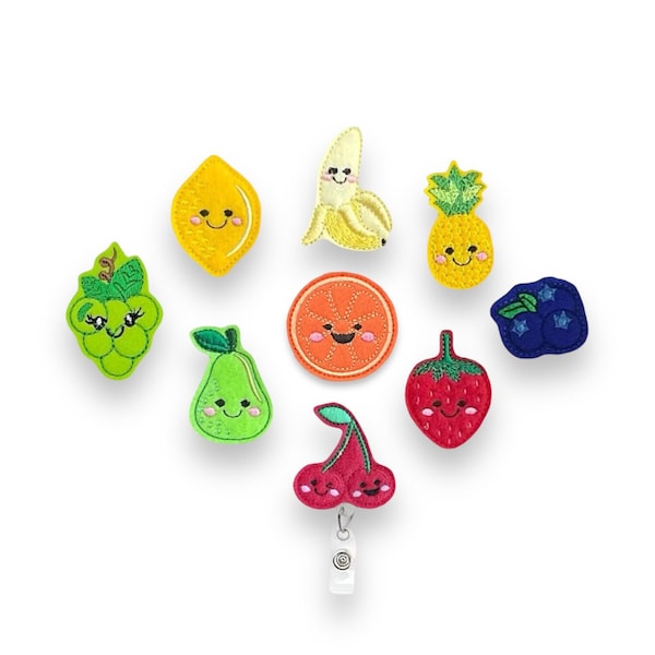 Fruit Badge Reel, ID Holder, Badge Reel Topper, Name Badge Holder, Dietitian Badge Reel, Retractable Badge Reel, Badge Reel Topper