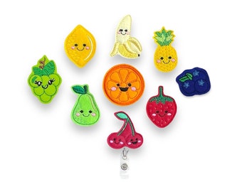 Fruit Badge Reel, ID Holder, Badge Reel Topper, Name Badge Holder, Dietitian Badge Reel, Retractable Badge Reel, Badge Reel Topper