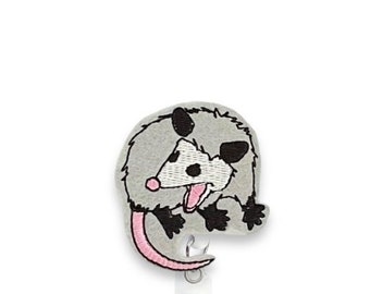 Possum Badge Reel, Silently Screaming Badge Reel, Opossum Badge Reel, Retractable Badge Reel, Badge Reel Topper (626)