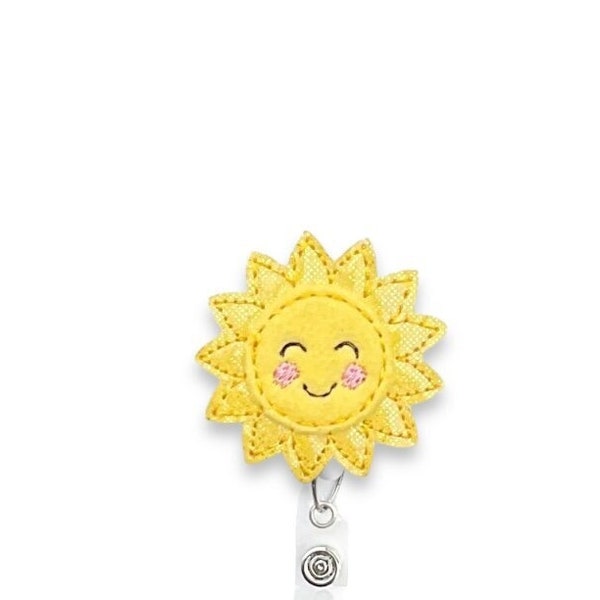 Sun Badge Reel, Sunshine Badge Reel, Sunny Badge Reel, Retractable Badge Reel, Badge Reel Topper (132)