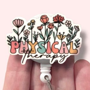 Physical Therapy Badge Reel, PT Badge Reel, Physical Therapist Badge Reel, Badge Topper, Retractable Badge, Name Tag Holder