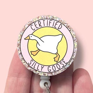 Silly Goose Badge Reel, Goose Badge Reel, ID Holder, Badge Clip, Badge Reel Topper
